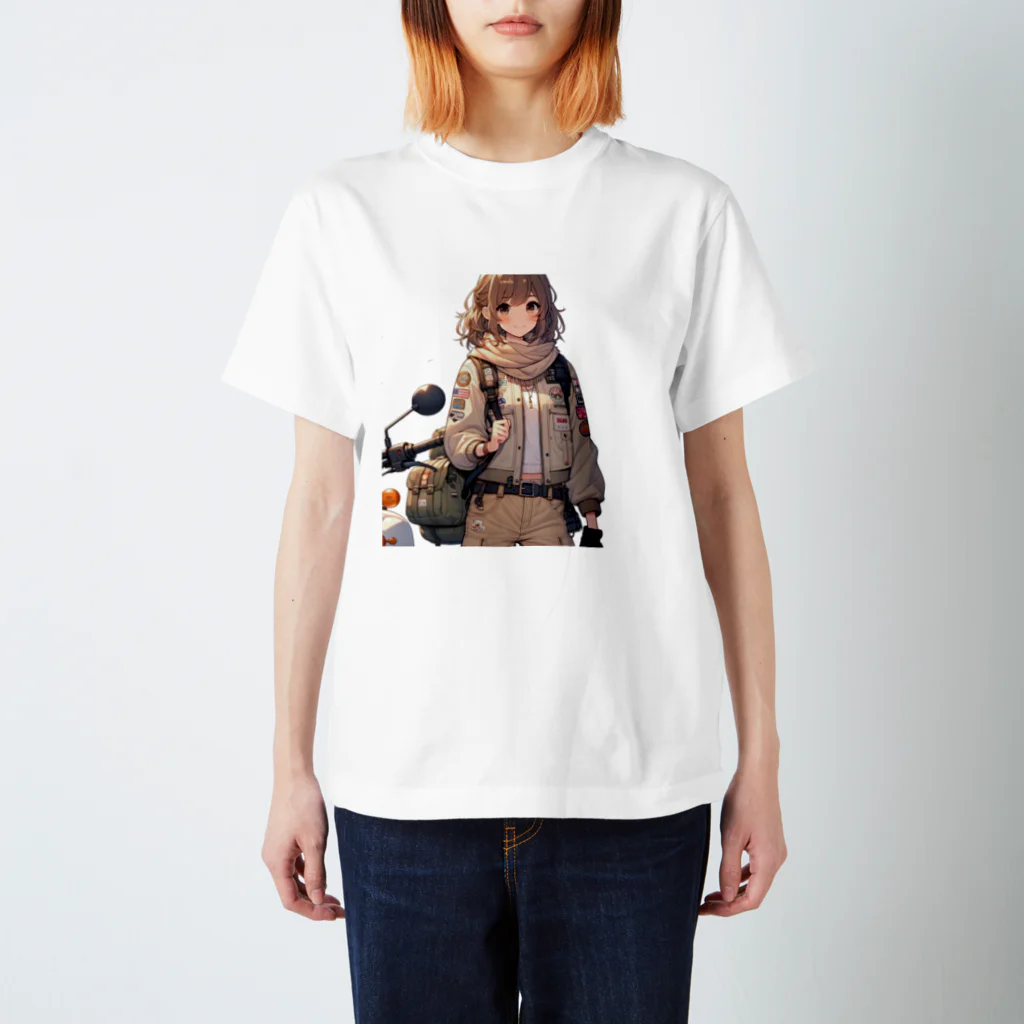 ヨーカズのバイク女子アキ スタンダードTシャツ