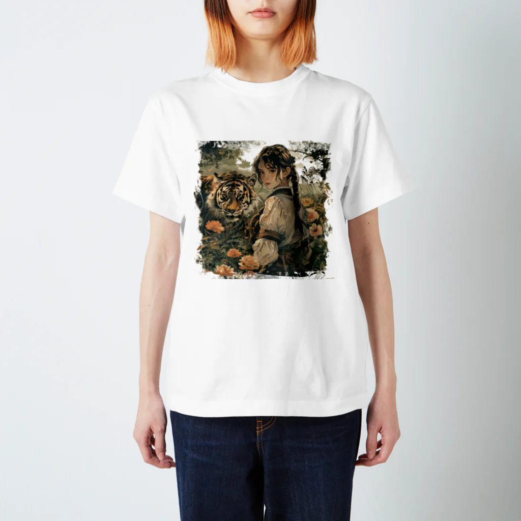 MistyStarkの虎と少女 Regular Fit T-Shirt