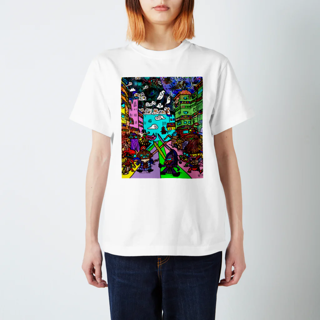 Ａ’ｚｗｏｒｋＳの宇宙人類皆兄弟 VERTICAL スタンダードTシャツ