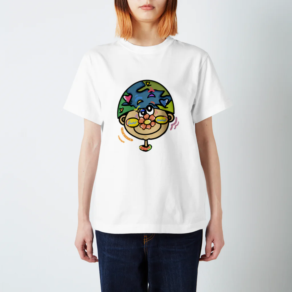 Colorful fam Earthのアース君 スタンダードTシャツ