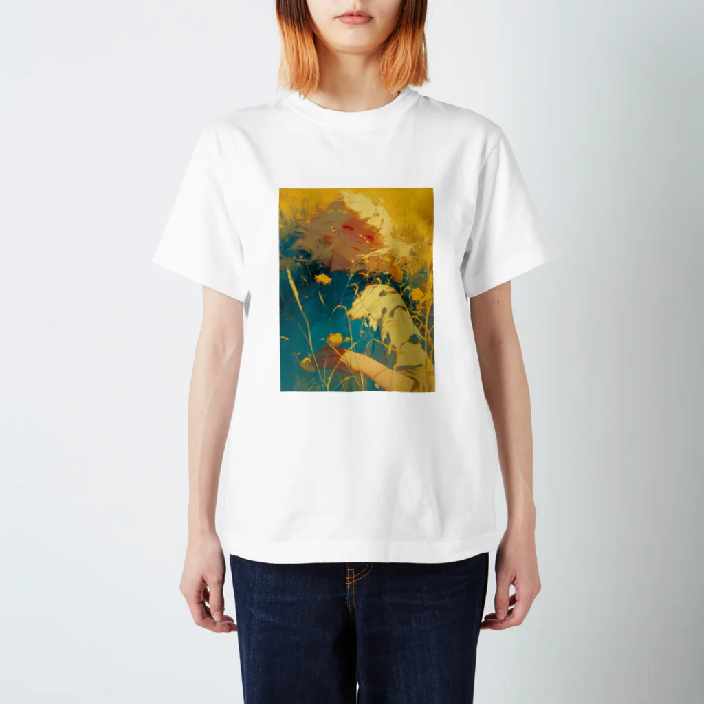 AQUAMETAVERSEの昼寝　なでしこ1478 スタンダードTシャツ