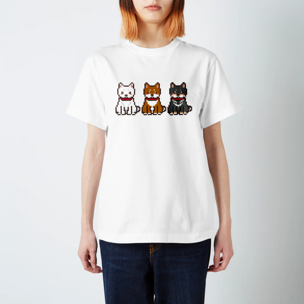 モチクマのドット絵三柴犬さん スタンダードTシャツ