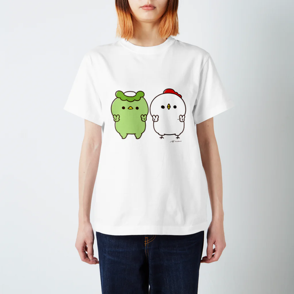 *pure*きゅうりの里のカッパちゃん&にわさんピース スタンダードTシャツ