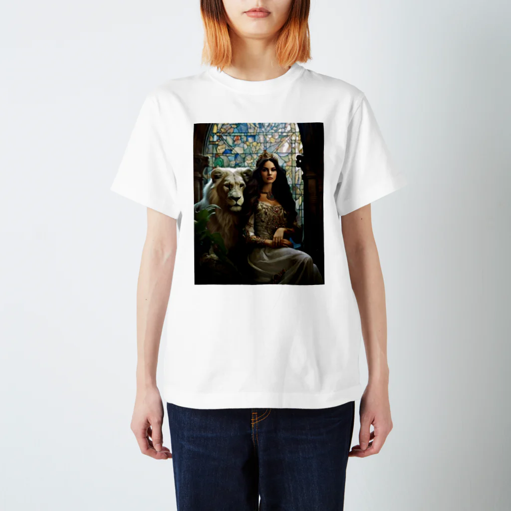 SWQAのホワイトライオンと彼女 Regular Fit T-Shirt