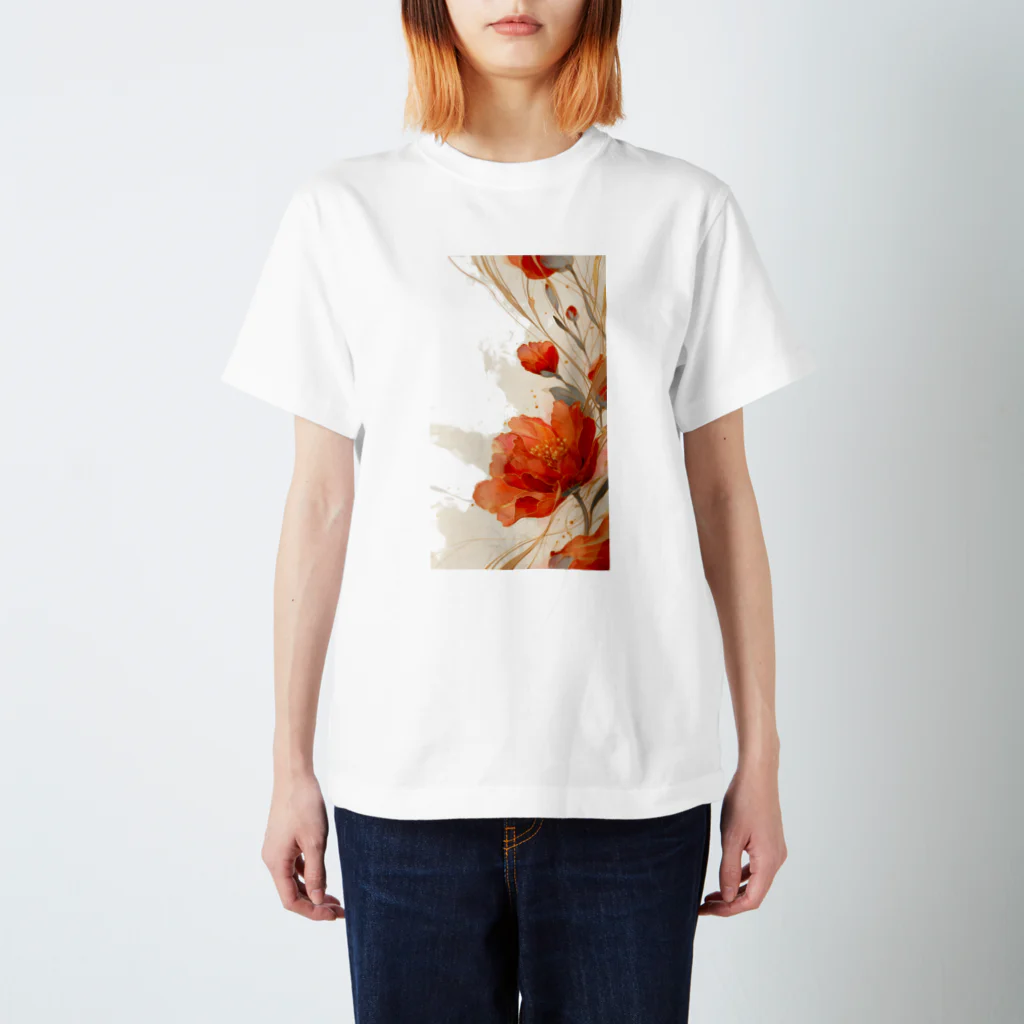 cute styleのlucky flower -red スタンダードTシャツ