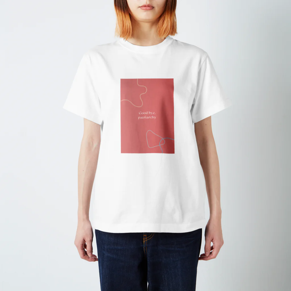 Tokyo feminist galのGood bye, patriarchy - salmon pink Regular Fit T-Shirt