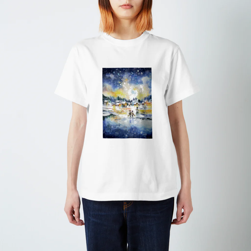 Muuむうの冬の暖かい街灯り Regular Fit T-Shirt