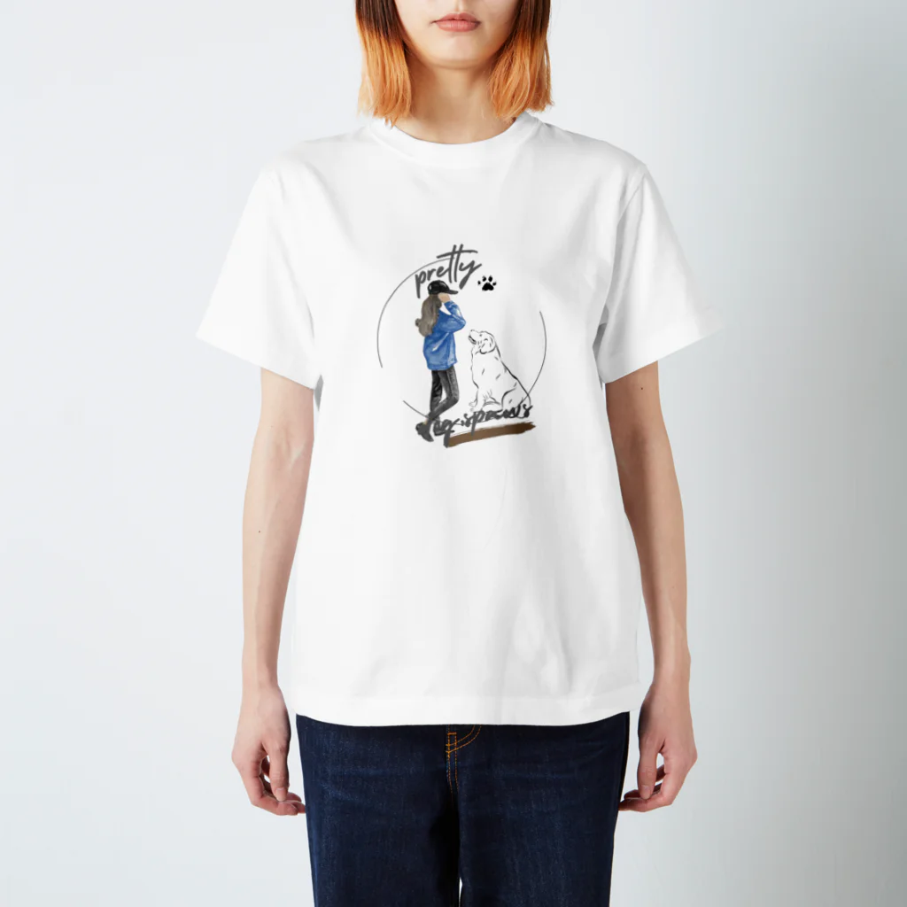 3dog_mamanの愛犬となかよしゴールデンレトリバー Regular Fit T-Shirt