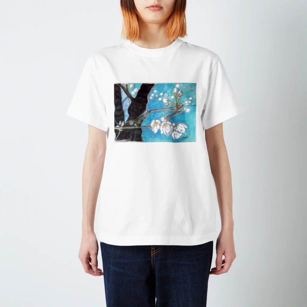 Daria tanakaの夜桜デッサン スタンダードTシャツ