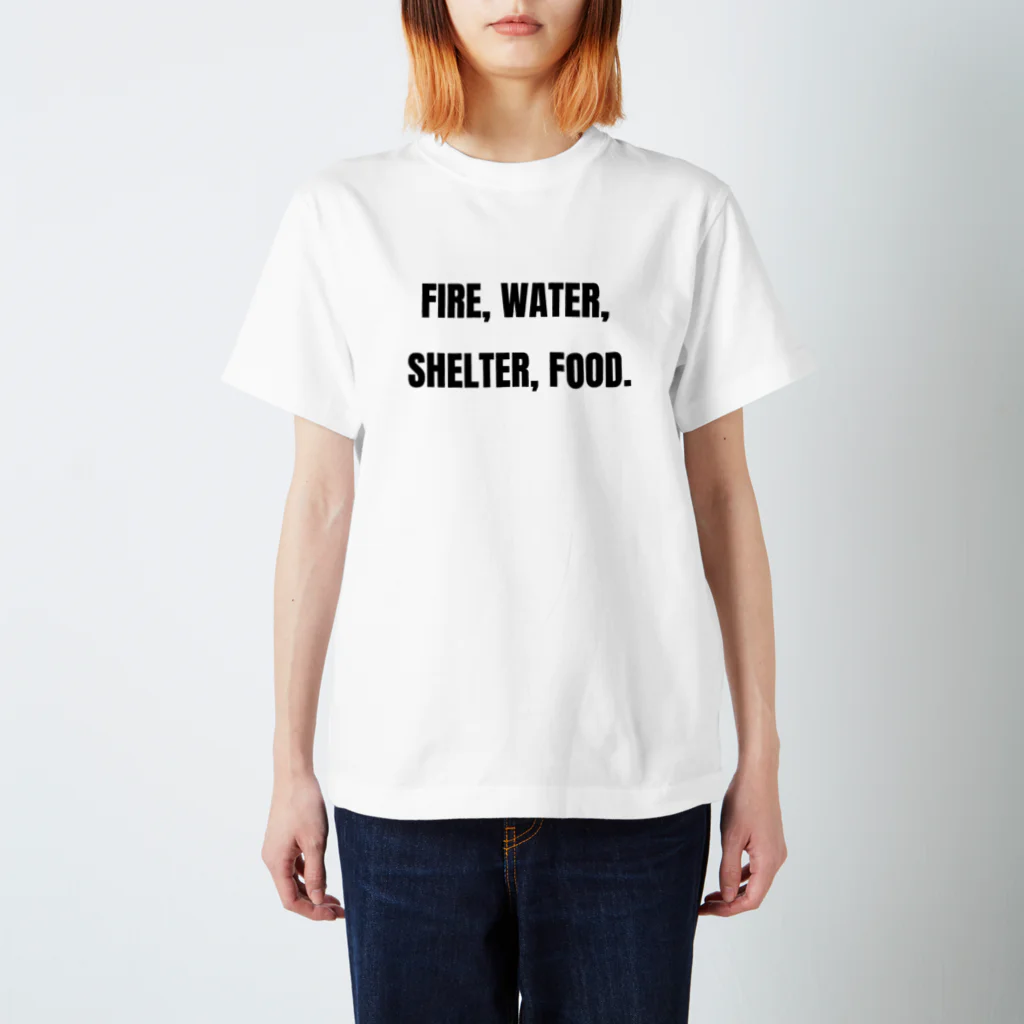 貴重なタンパク源のFire, water, shelter, food.（貴重なタンパク源） 티셔츠