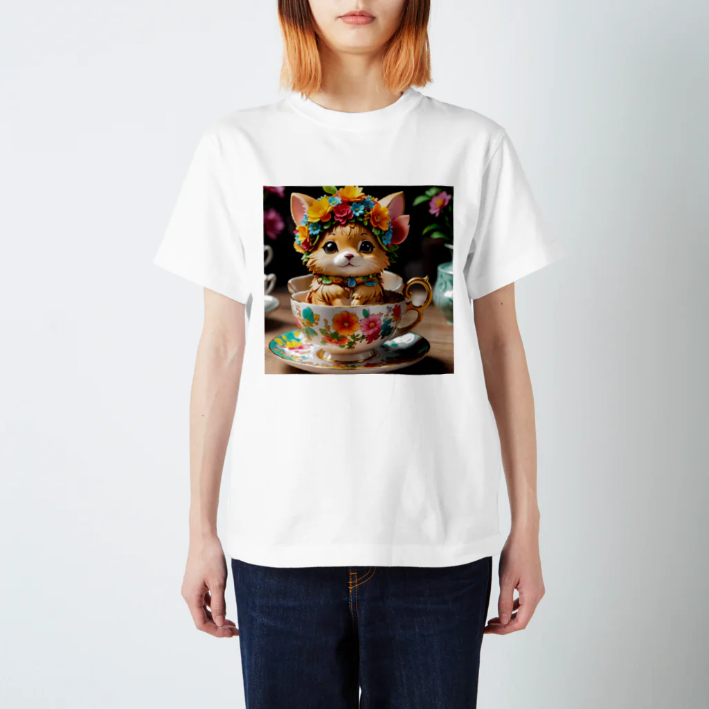 本巣のお花猫 Regular Fit T-Shirt