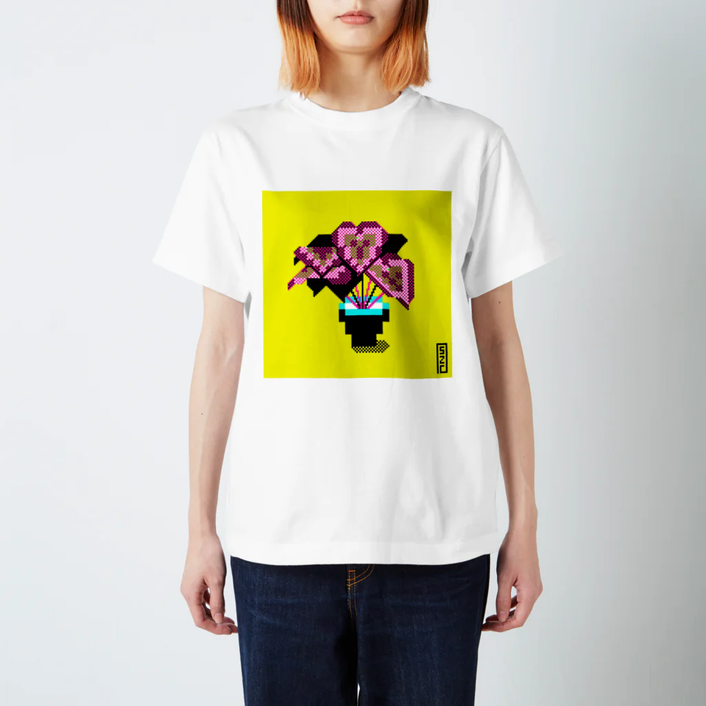 正座ちゃんのドット絵ショップのレックスベゴニア スタンダードTシャツ