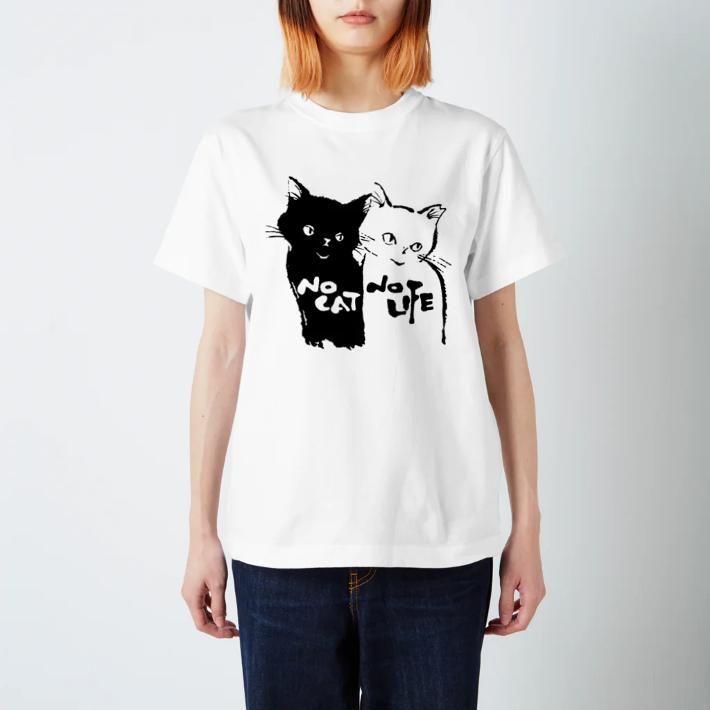 たろくろの白猫と黒猫2 スタンダードTシャツ