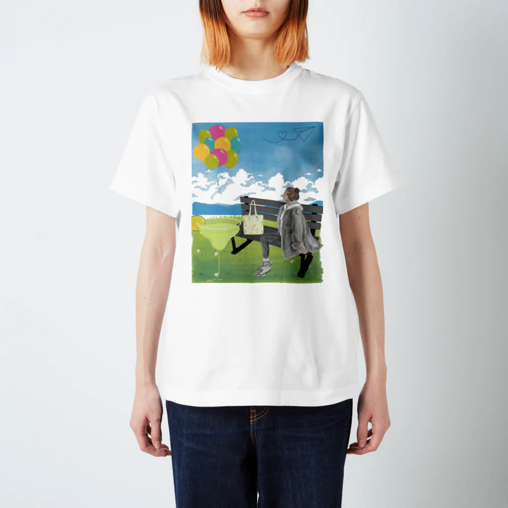 のんきな木のお散歩と酒と女の子 スタンダードTシャツ