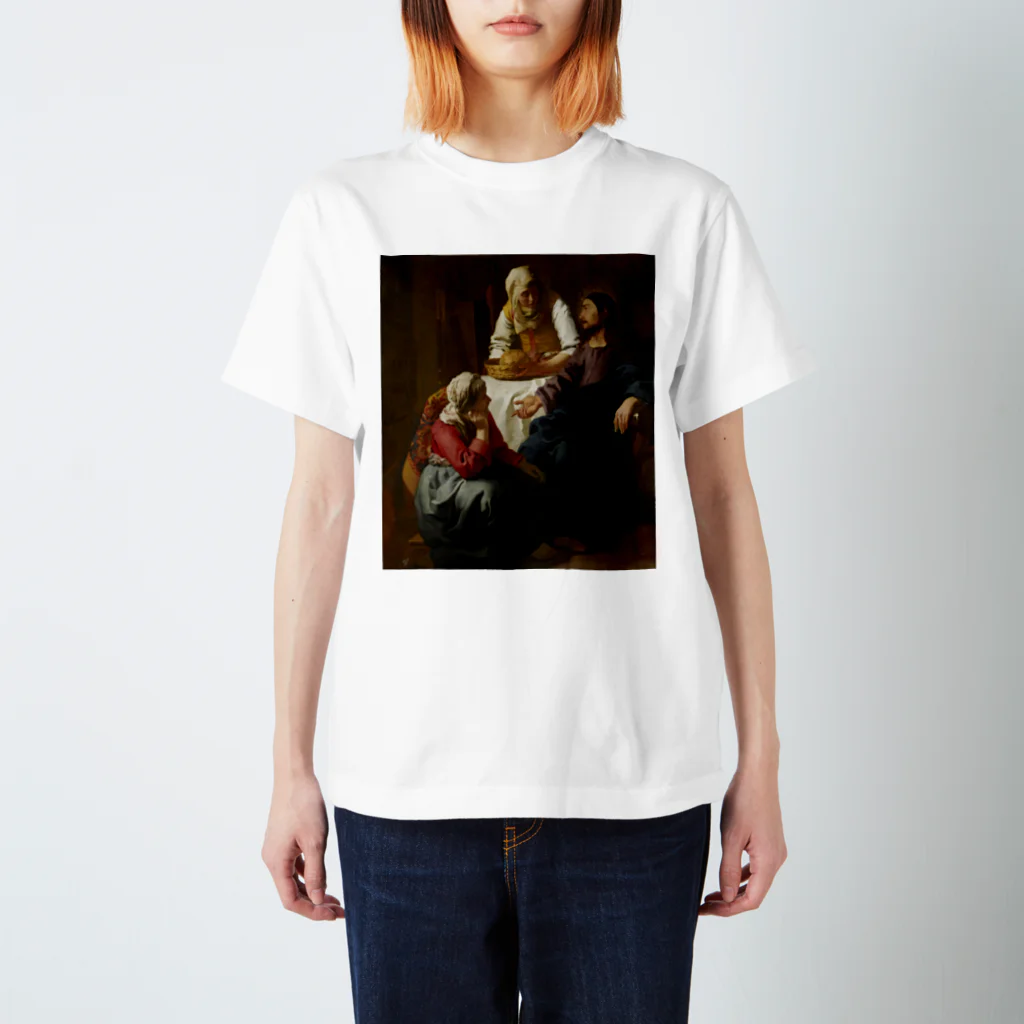 世界美術商店のマルタとマリアの家のキリスト / Christ in the House of Martha and Mary Regular Fit T-Shirt