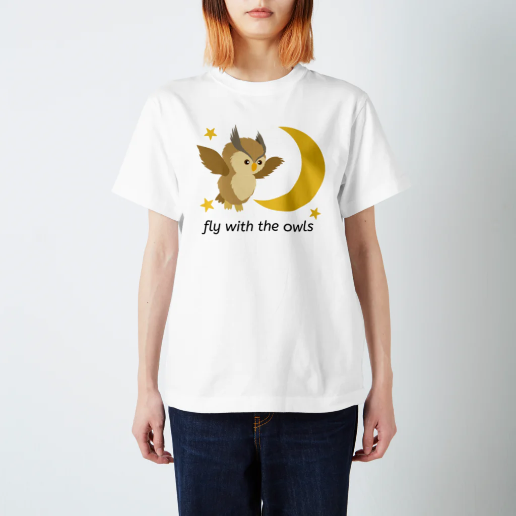 ふんころうのfly with the owls (夜遊びフクロウ) Regular Fit T-Shirt