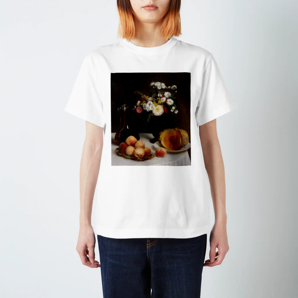 世界美術商店のカラフ、花、果物のある静物画 スタンダードTシャツ