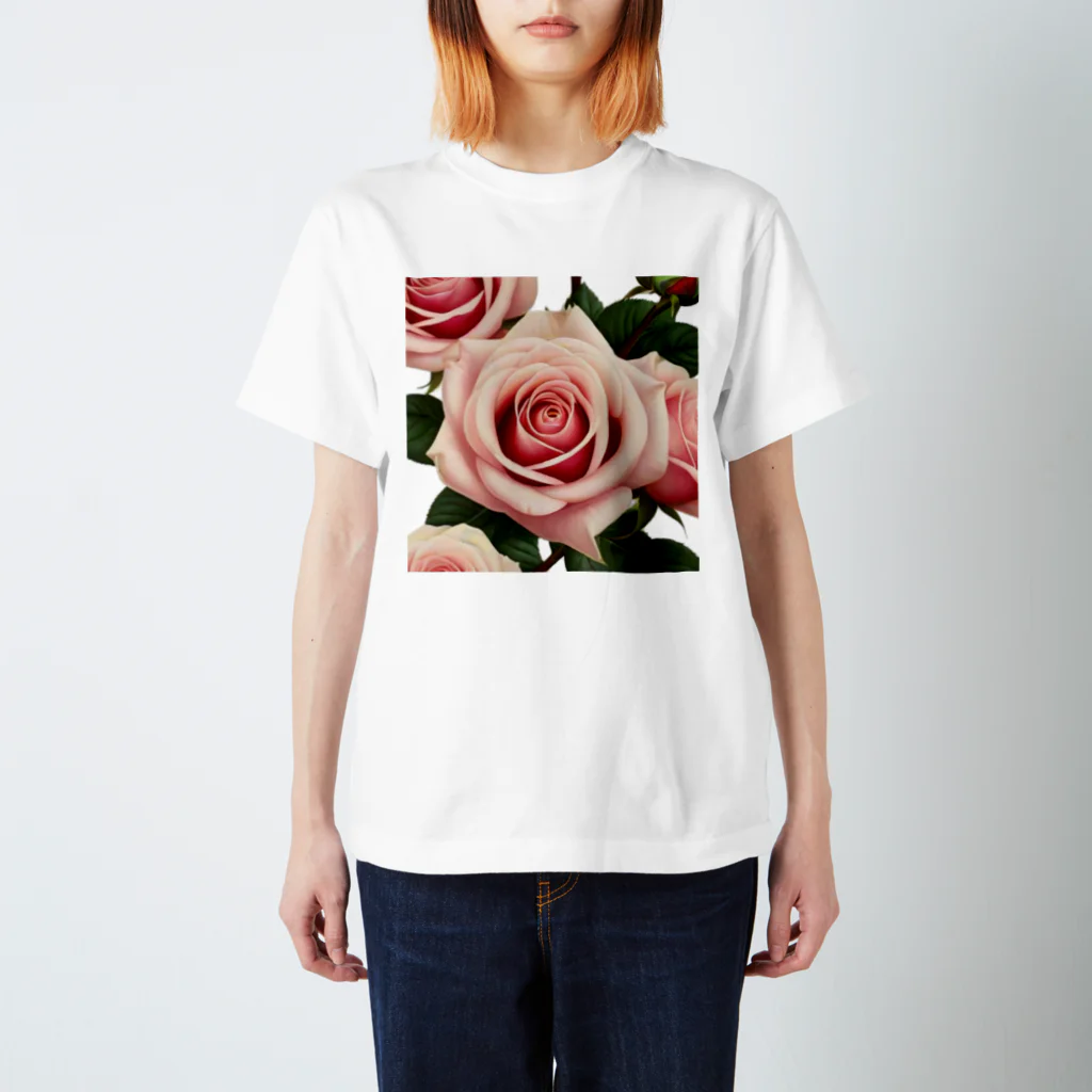 masahの薔薇プリント スタンダードTシャツ