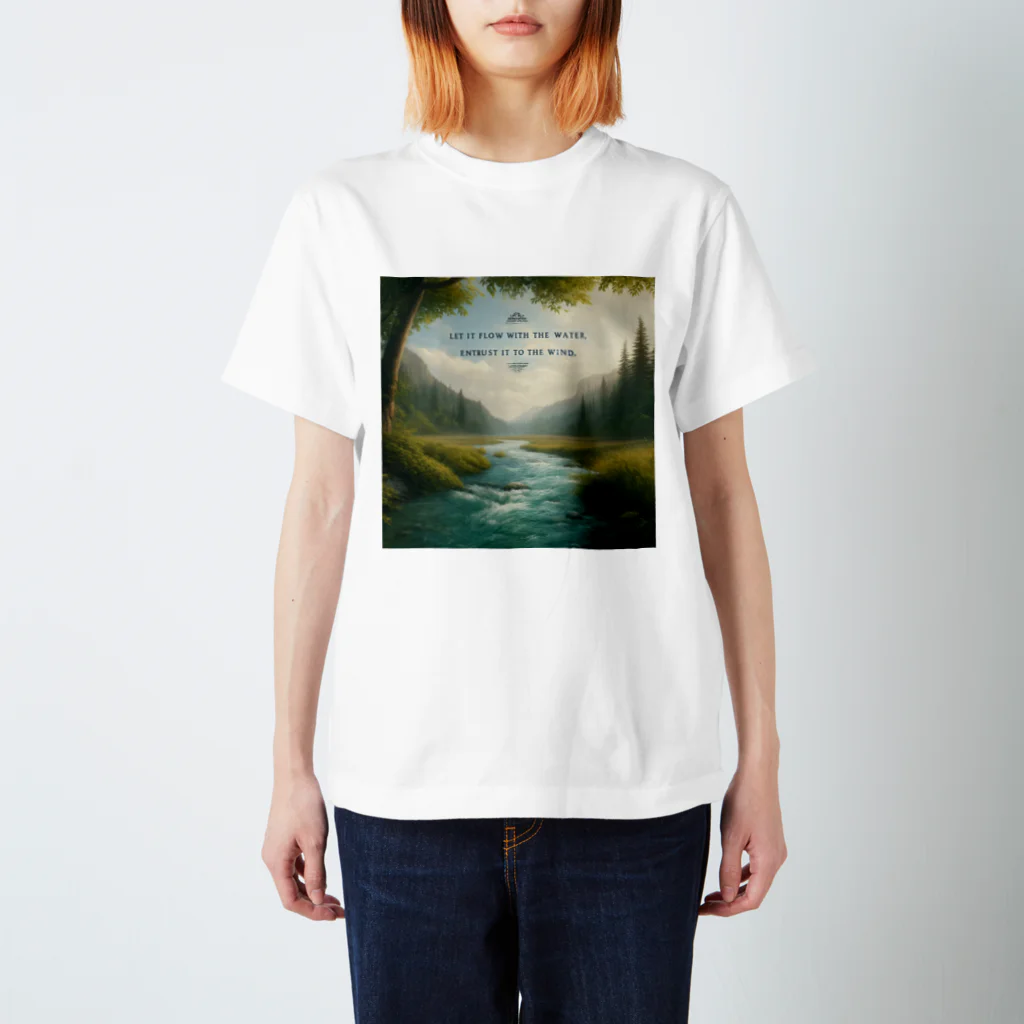 M Y (Yoshida Masaru)の「水に流れ、風に託す」 Regular Fit T-Shirt