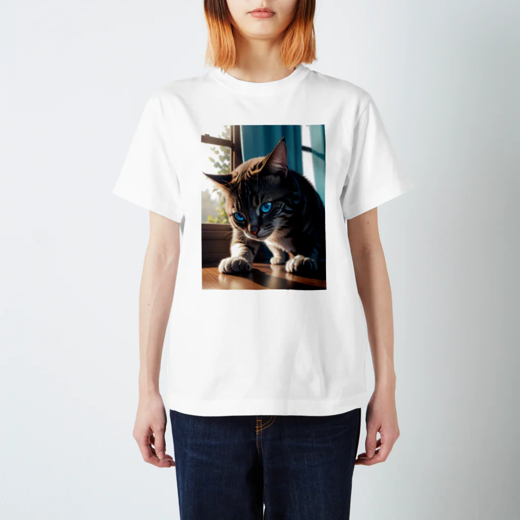 kaz_new9の蒼い瞳の猫ちゃん2 Regular Fit T-Shirt