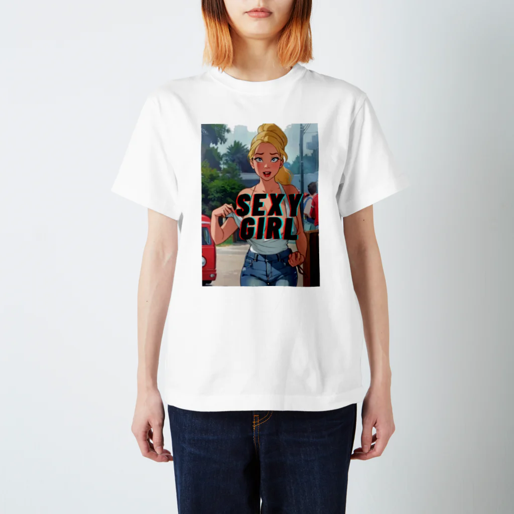 adultistのブロンドセクシーアニメガール Regular Fit T-Shirt