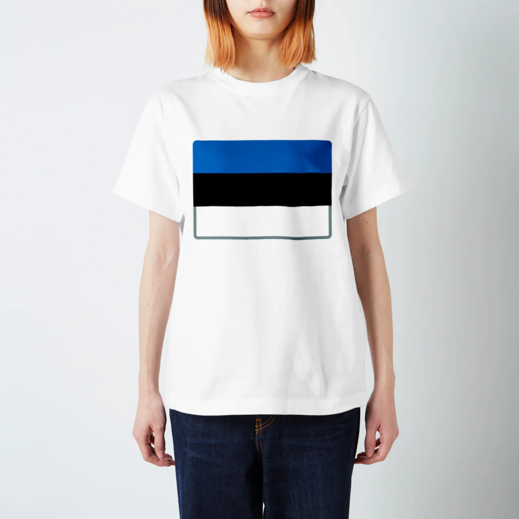 お絵かき屋さんのエストニアの国旗 Regular Fit T-Shirt