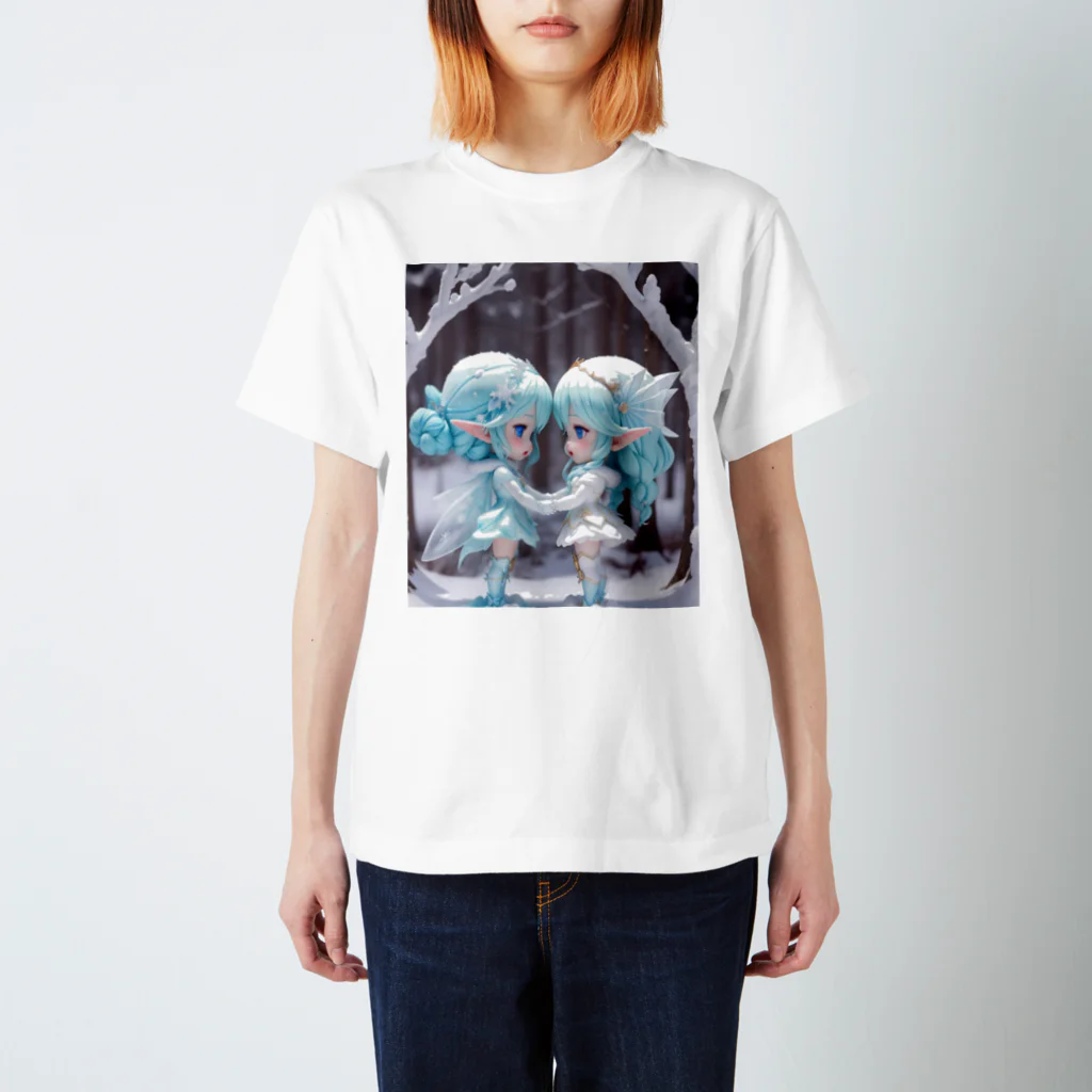 Mars Model Agencyのいつも一緒だよ　氷の妖精たち Regular Fit T-Shirt