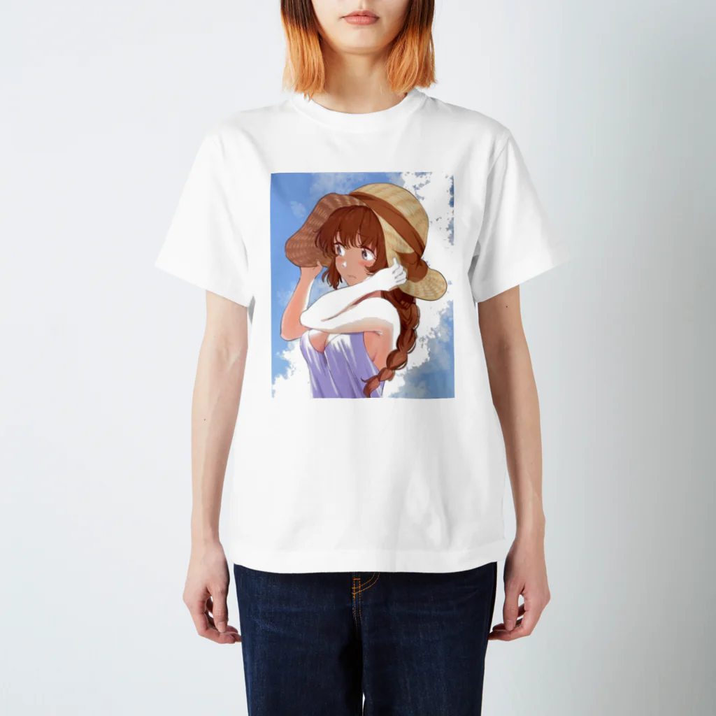 bazz000033の恥じらい麦わら少女 スタンダードTシャツ