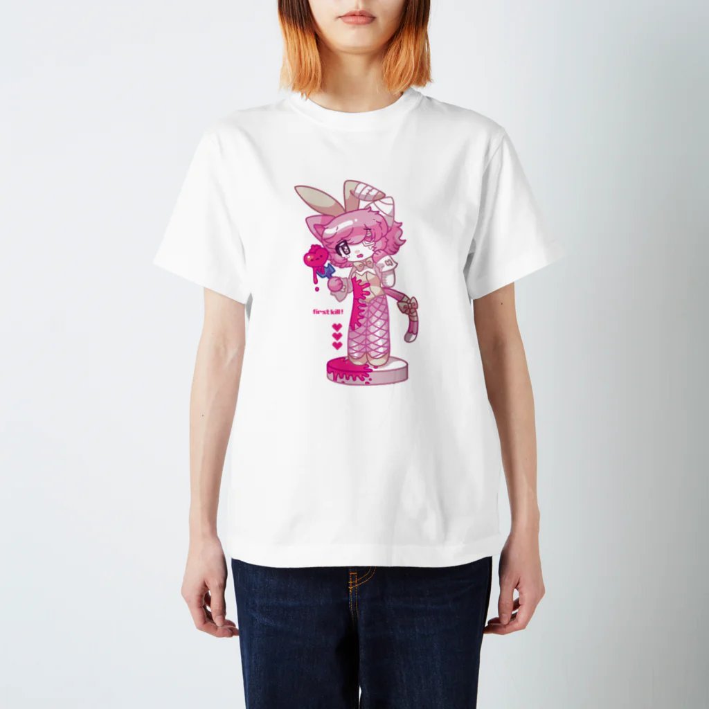 ムラサキゲジゲジのオンラインショップのマカロン 白バニー Regular Fit T-Shirt