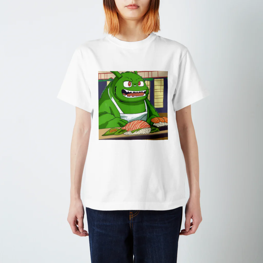 Kyun_uranaiの寿司職人を目指す緑の妖怪 Regular Fit T-Shirt
