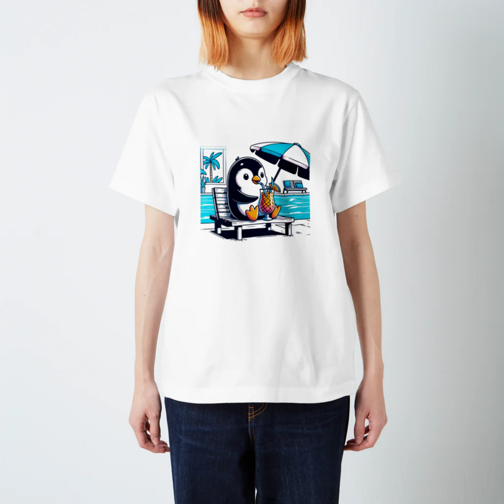 noshin_shopのペンギンのバカンス Regular Fit T-Shirt