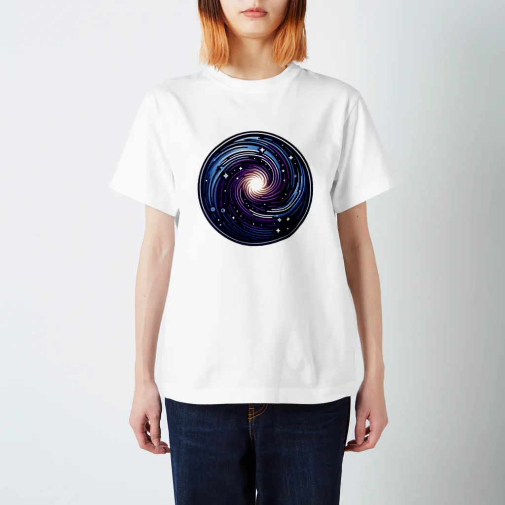 宇宙の神秘グッズ販売所のエンブレム(ギャラクシー) スタンダードTシャツ