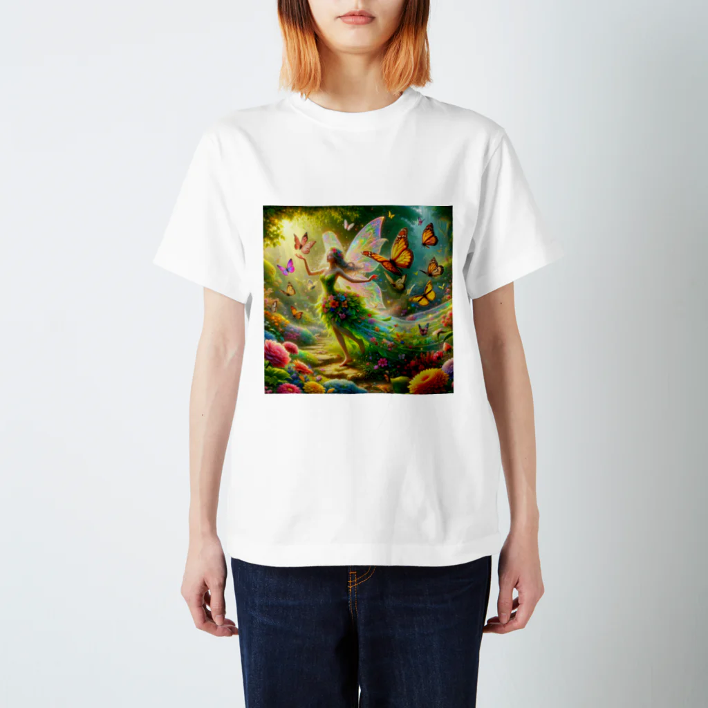 yukie8139の妖精と蝶々 スタンダードTシャツ