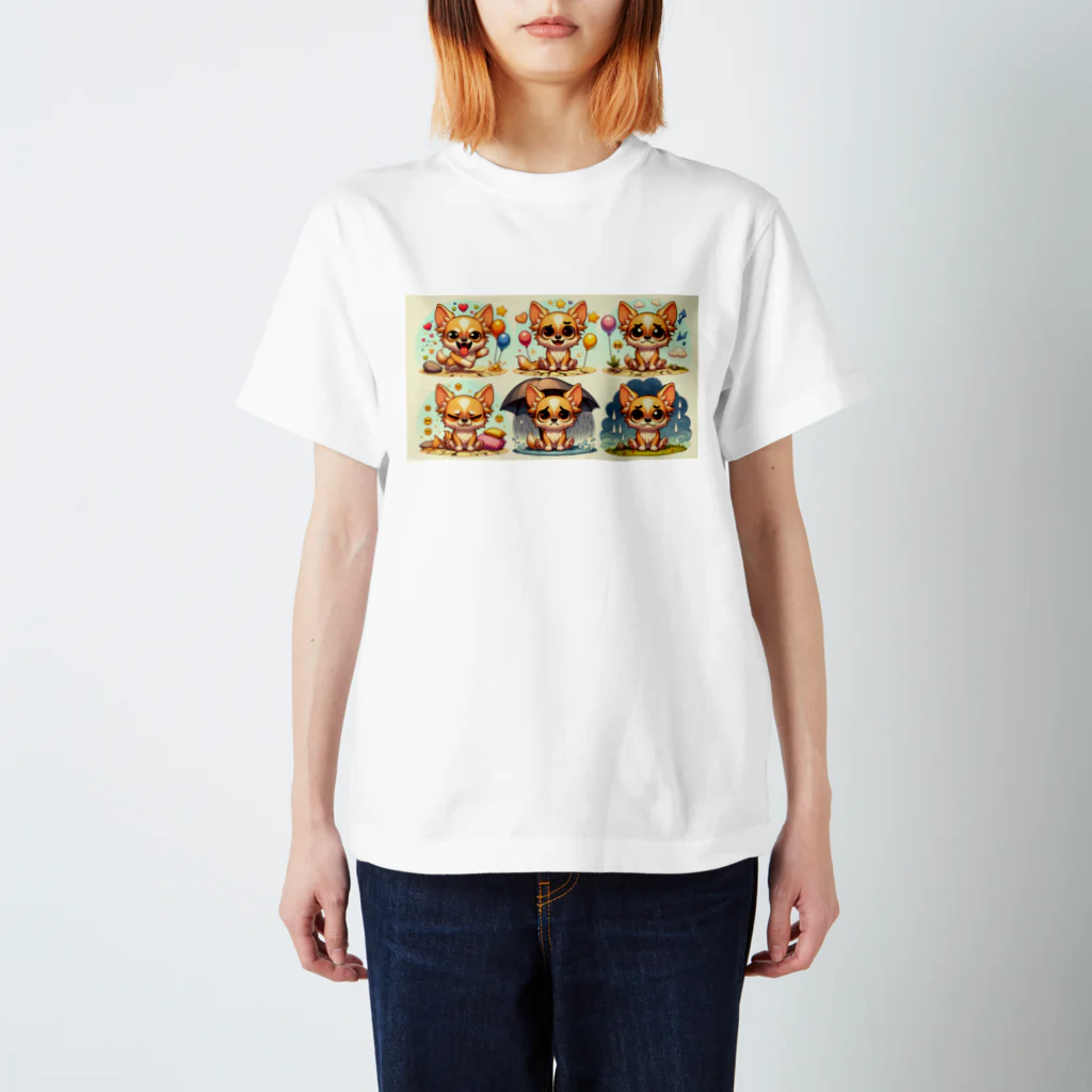 kutachanelのロングコートチワワのアニメ Regular Fit T-Shirt