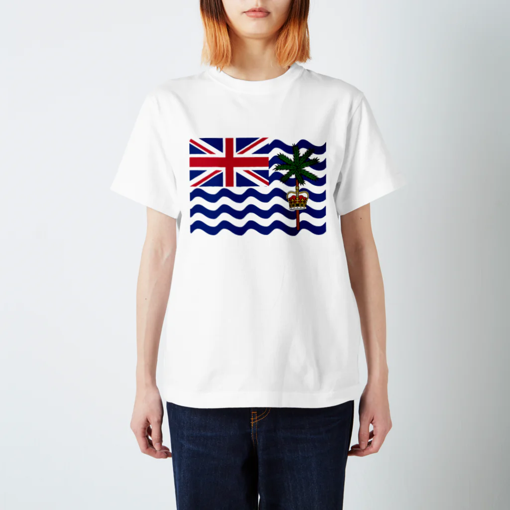 お絵かき屋さんのイギリス領インド洋地域の旗 スタンダードTシャツ