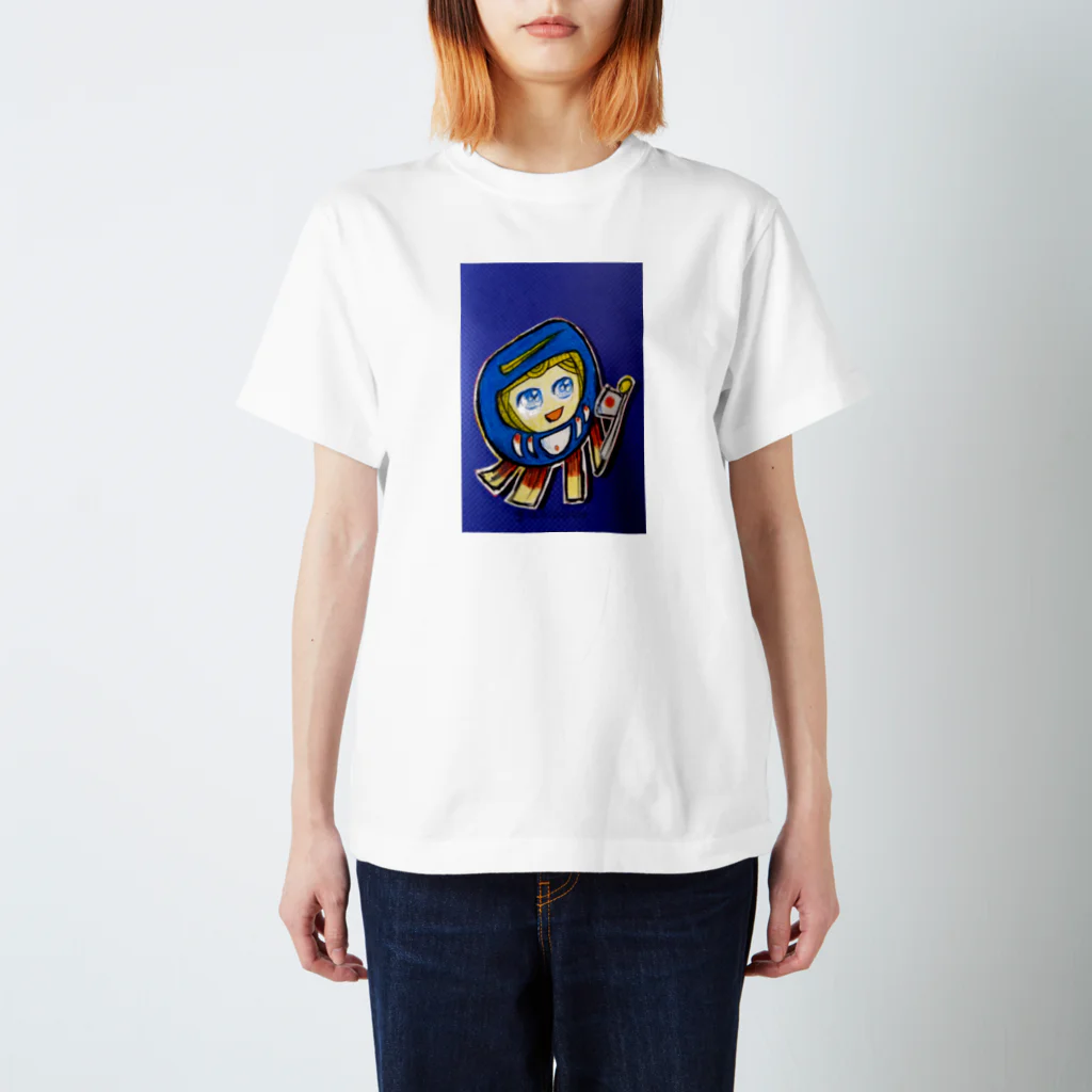 ザビちゃん💙😇🇯🇵🎌の【ザビちゃん】青だるま スタンダードTシャツ