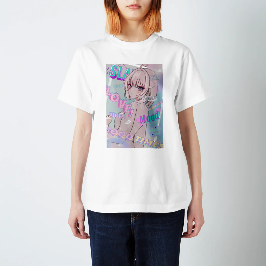 ふわぽこにゃんにゃんSHOP☁️🫧SUZURI支店のフリムキスラングれにゃぴ スタンダードTシャツ