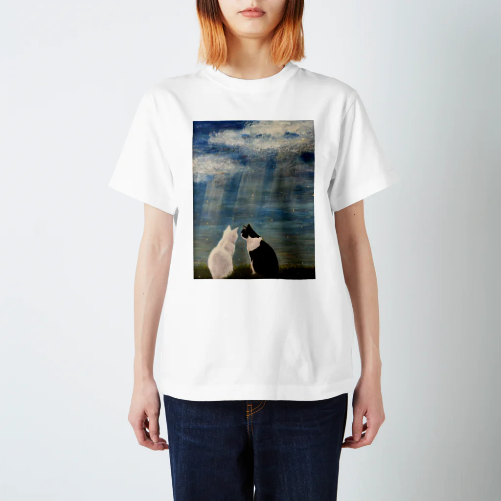 絵描き ひろみるん♪ オリジナル アートグッズSHOPのいつも一緒に〜天使の梯子〜 Regular Fit T-Shirt