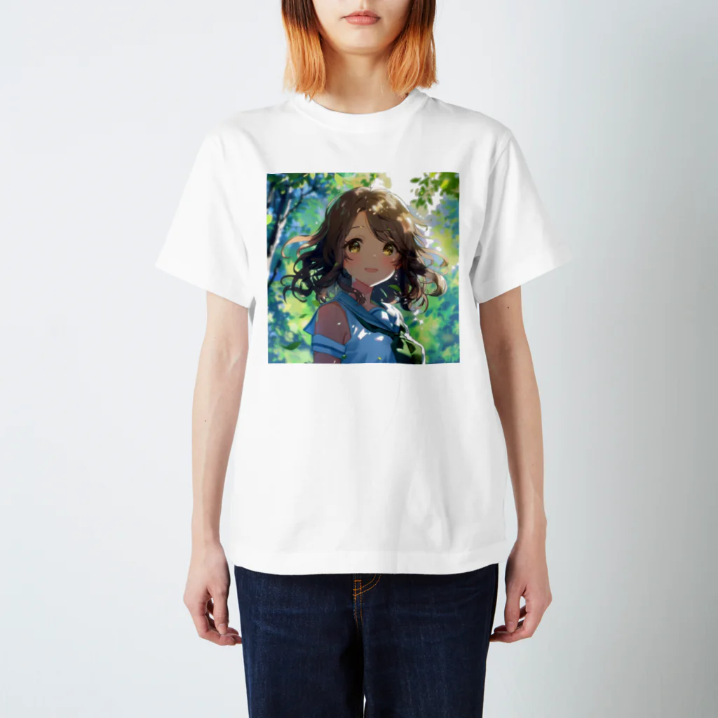 AQUAMETAVERSEのセーラー服の可愛い女の子　Tomoe bb 2712 スタンダードTシャツ
