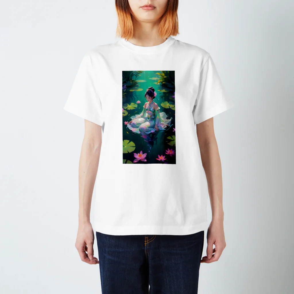 AQUAMETAVERSEの水面に浮く蓮姫 アメジスト 2846 Regular Fit T-Shirt
