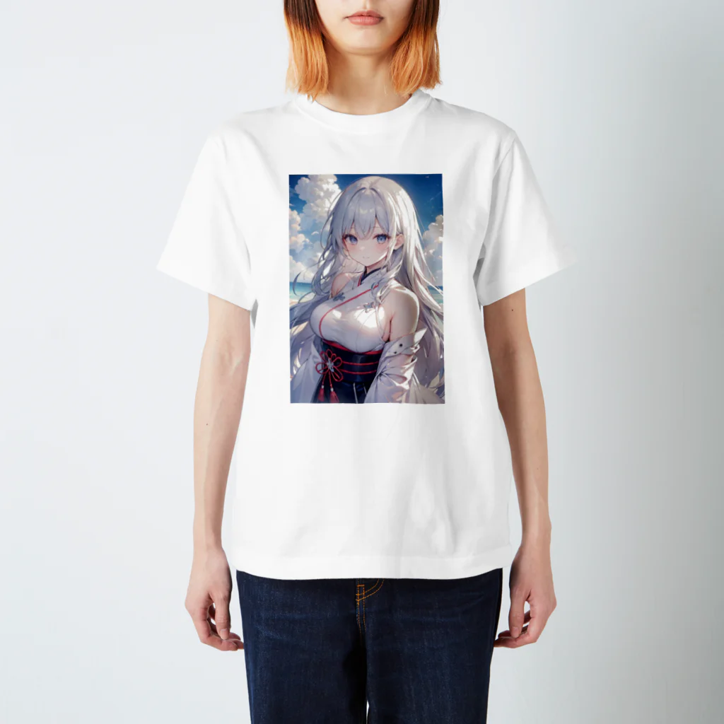 巫女スタぐらむの空が似合う美しい巫女 Regular Fit T-Shirt