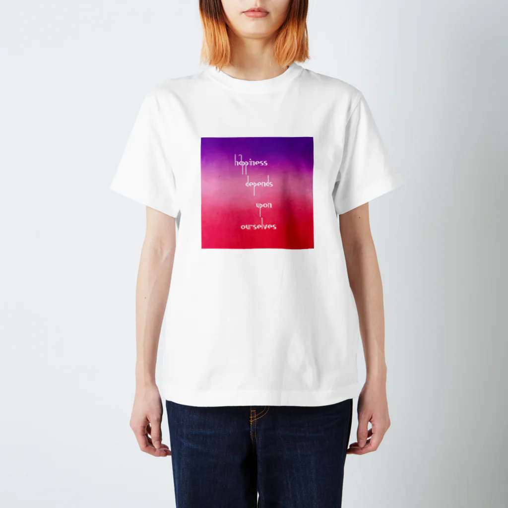 posi artのposiグラデーションメッセージ Regular Fit T-Shirt