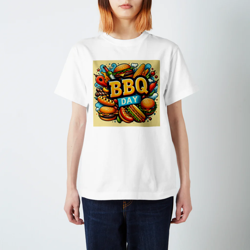 uhrsiyのBBQ DAY Regular Fit T-Shirt