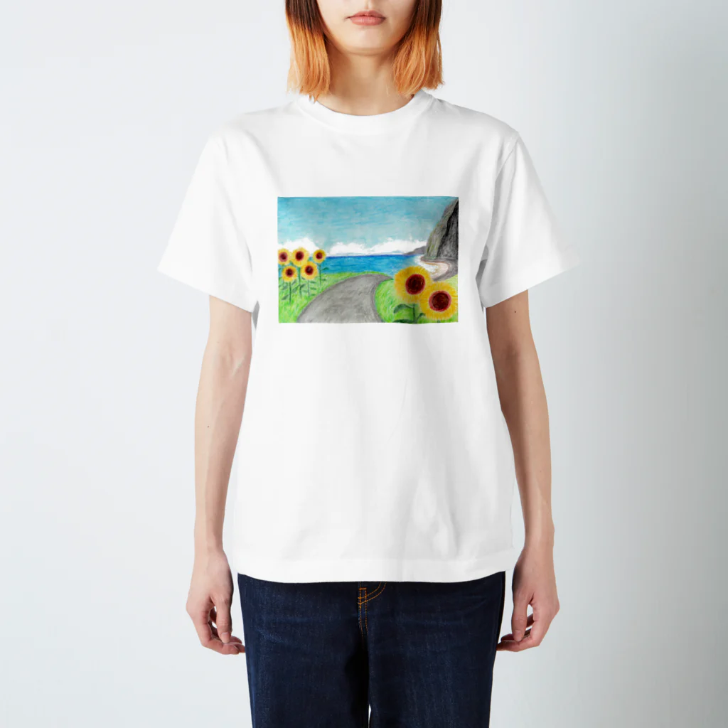 popomoの丘のひまわり Regular Fit T-Shirt