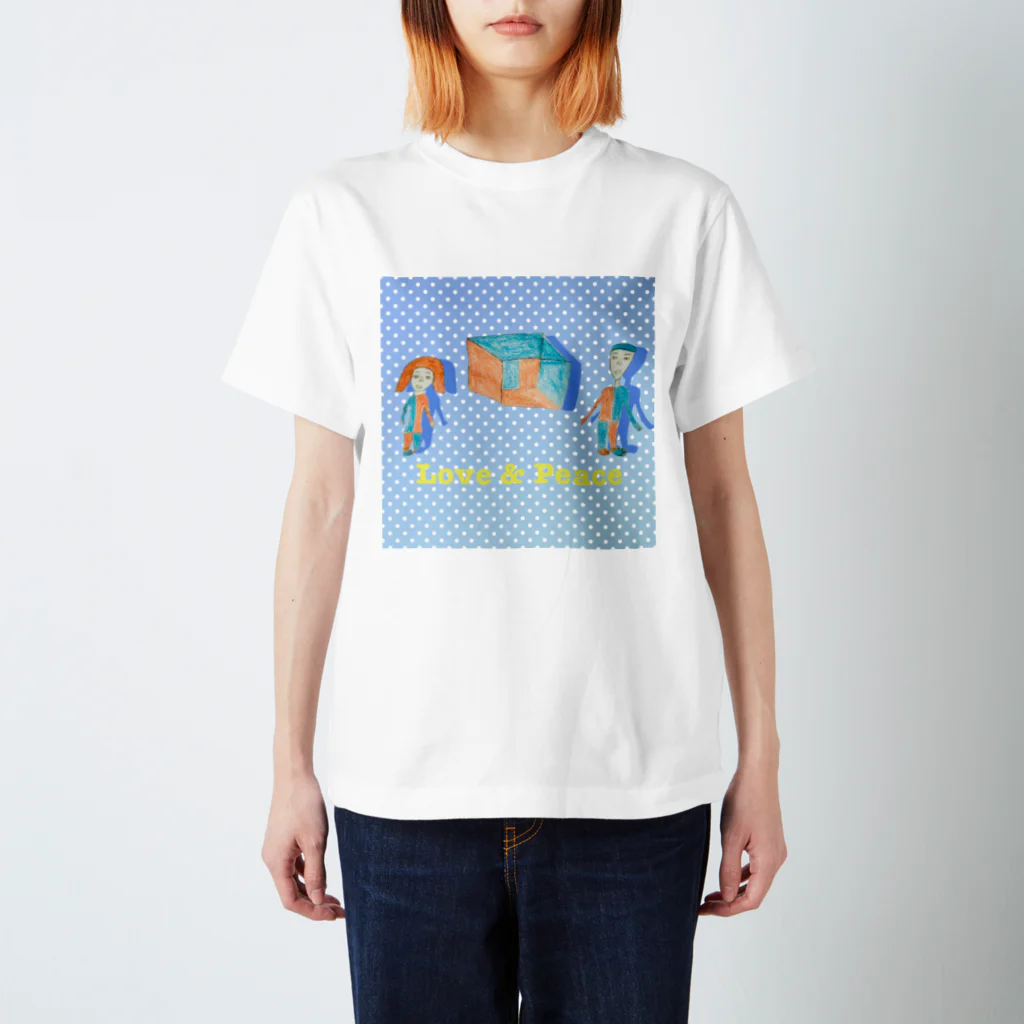 Tamon-TamonのLove & Peace ブルードット Regular Fit T-Shirt