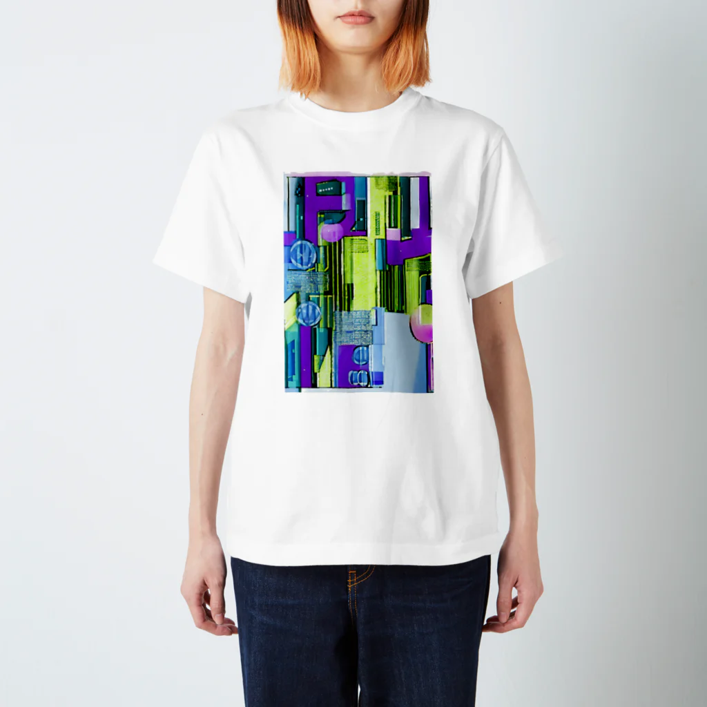 SHINY11のPurple cityscape スタンダードTシャツ