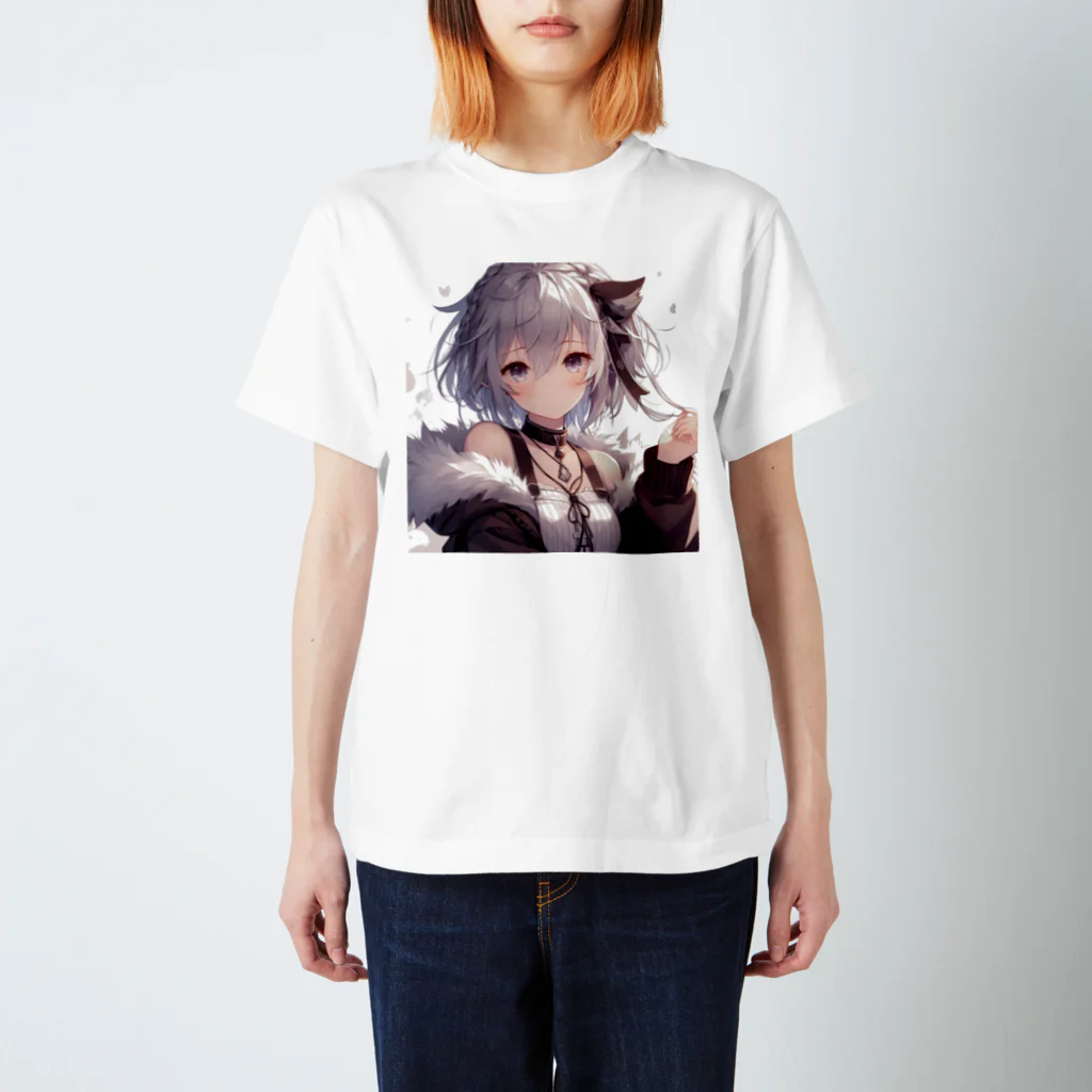 美少女silver girl'sの銀髪の女の子2 スタンダードTシャツ