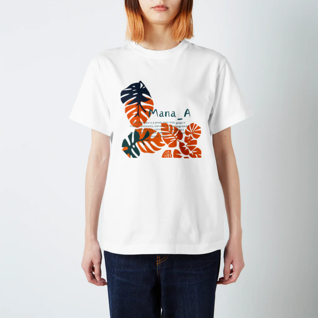 Mana Aの熱帯植物モンステラ スタンダードTシャツ