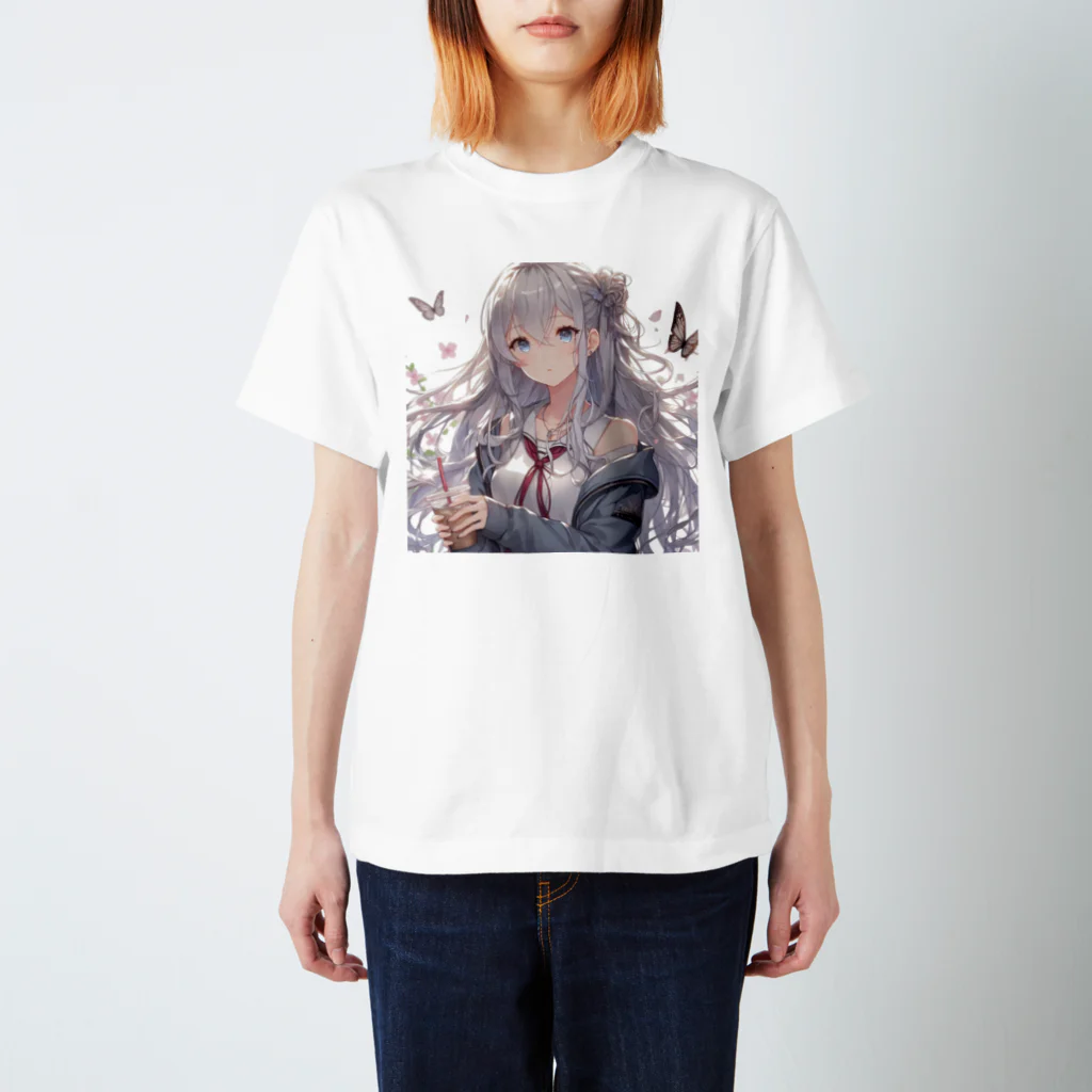 美少女silver girl'sの銀髪の女の子5 スタンダードTシャツ