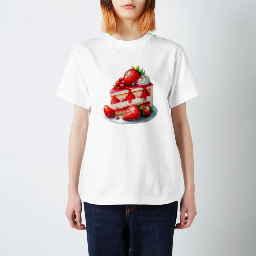 momonekokoの苺のショートケーキ スタンダードTシャツ
